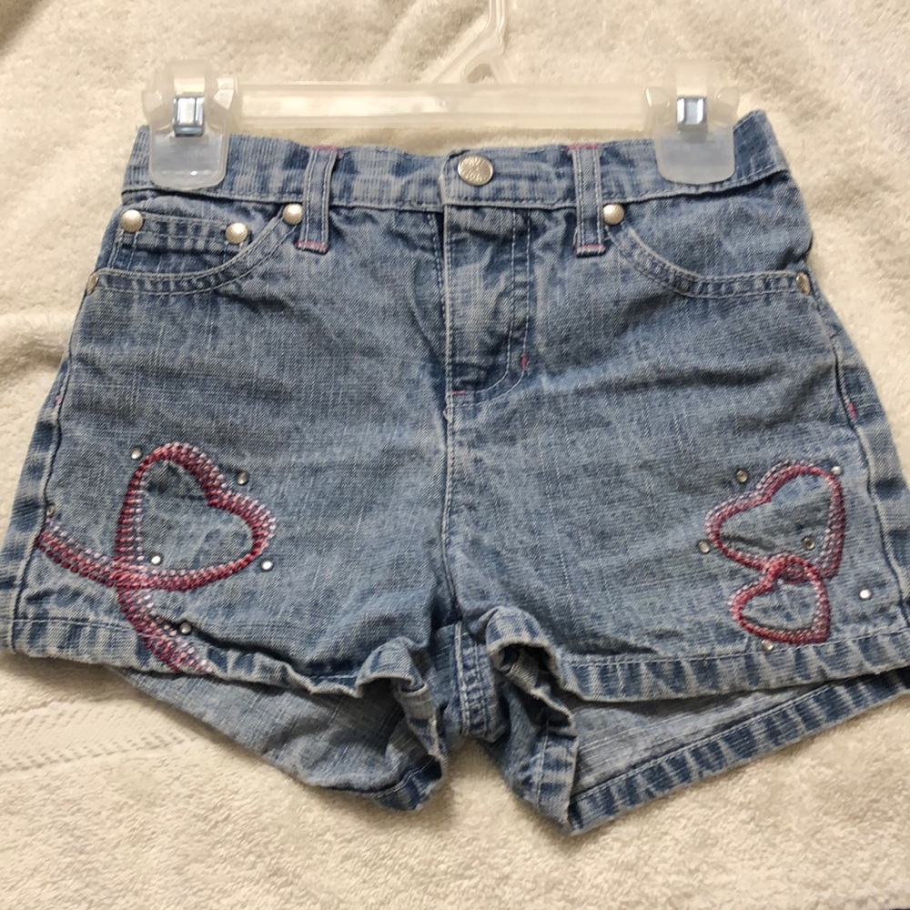 Circa Girls Shorts with Hearts Embroidery Sz 6/6x